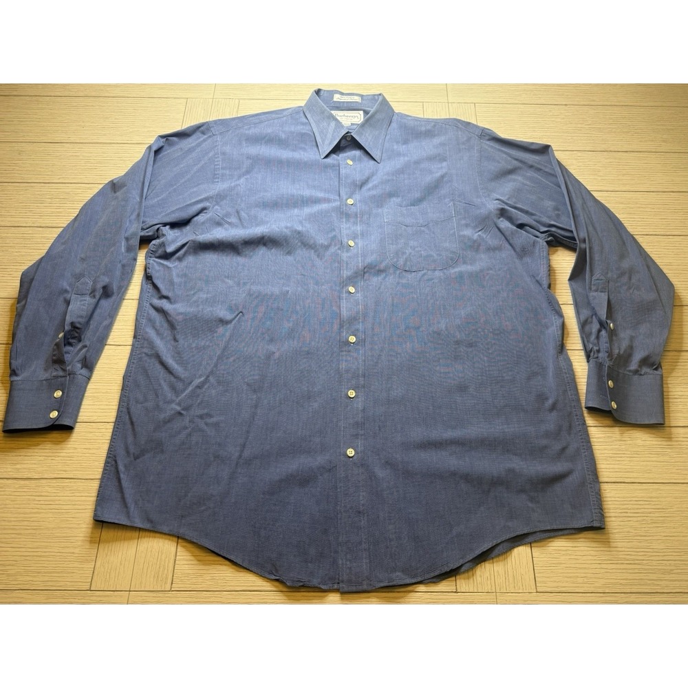 Burberrys Of London VTG‎ Men's  LS Dress Shirt 17.5-35 Blue 100% Cotton Preppy